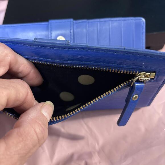 Kate Spade Stacy Cobble Hill Blue Leather Wallet - Picture 6 of 7